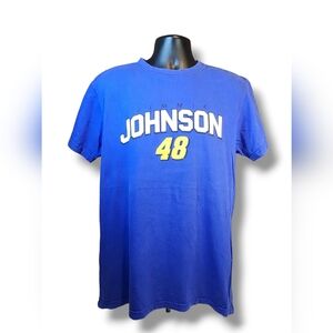 EUC Nascar Blue Jimmie Johnson Tee Graphic T-Shirt Mens Size Mediu  Short Sleeve
